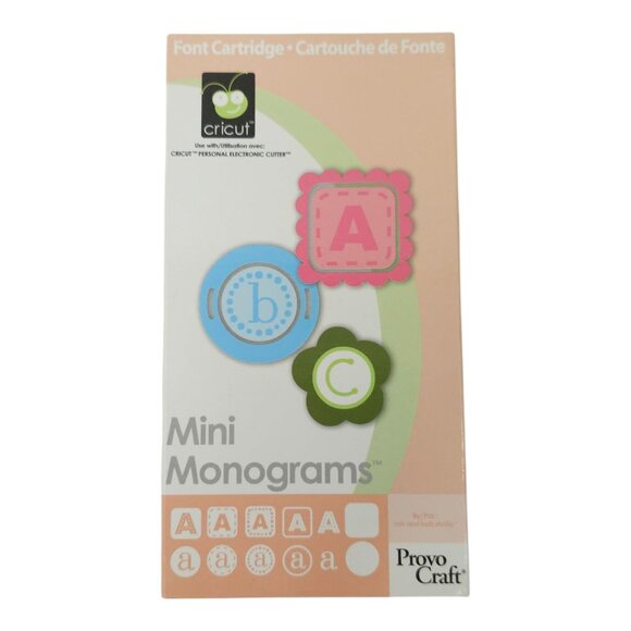 Cricut Provo Craft Font Cartridge Mini Monograms 290018 Link Status Unknown - Picture 1 of 11